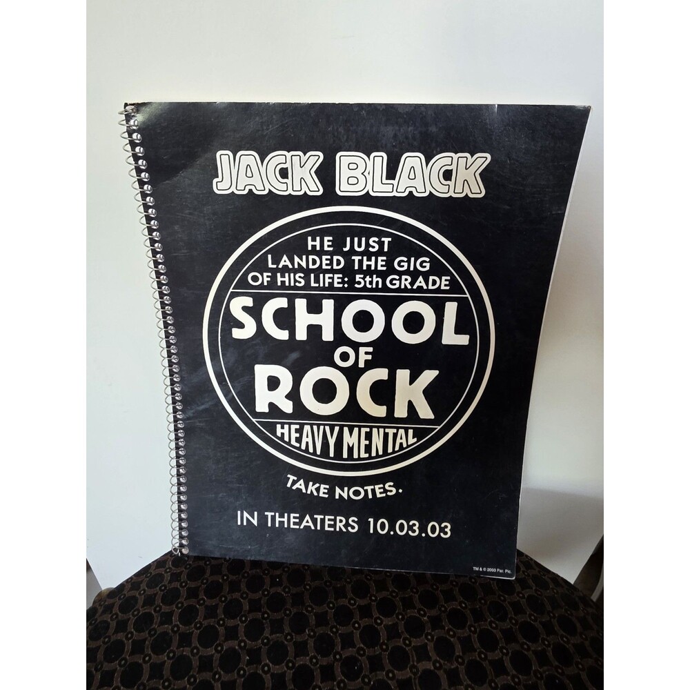 RARE Jack Black: School of Rock  2003 Black Binder Unused COLLECTIBLE